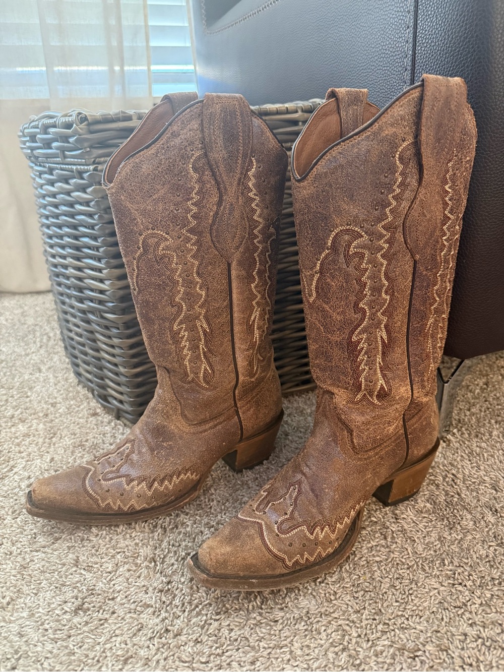 Circle G Brown Western Cowboy Boots for Women - Picture 2 of 8